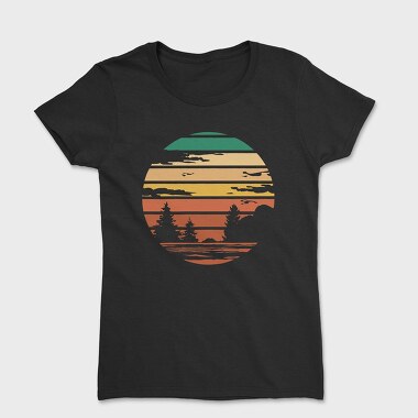 Forest Retro Sunset, Women's T-Shirt