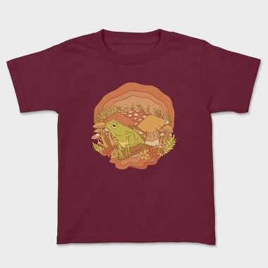 Frog and Mushrooms Vintage, Kids' T-Shirt