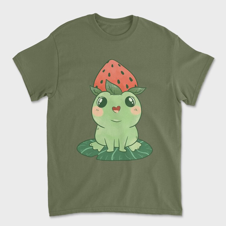 Frog Cute Strawberry, Unisex Men's T-Shirt