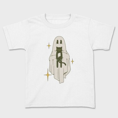 Kids' T-Shirt, Ghost With Cat