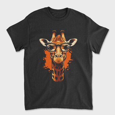 Giraffe With Glasses, Unisex Men's T-Shirt
