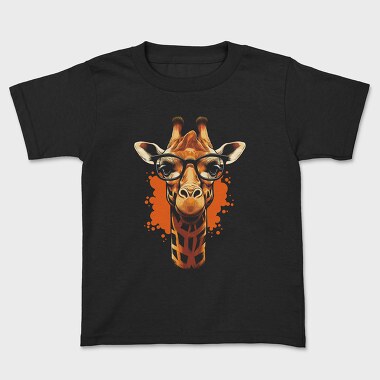 Kids' T-Shirt, Giraffe With Glasses