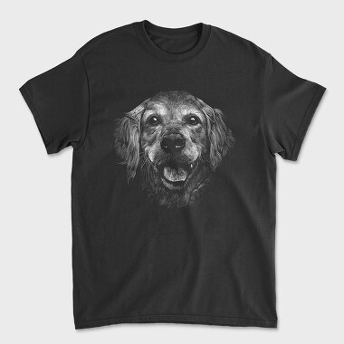 Golden Retriever Monochrome, Unisex Men's T-Shirt