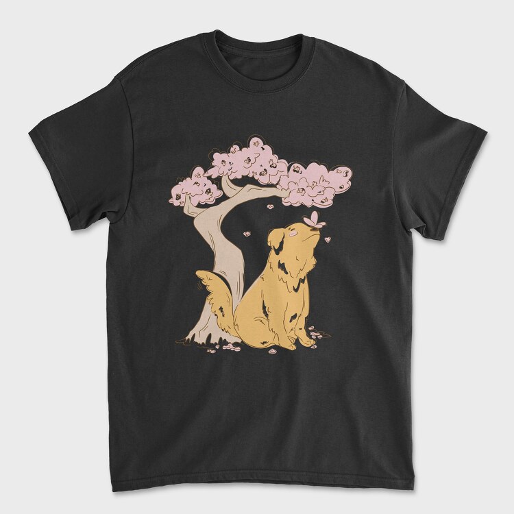 Golden With Butterfly, Unisex Men's T-Shirt