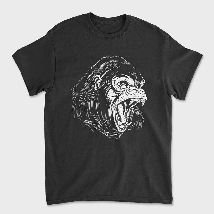 Gorilla Monochrome, Unisex Men's T-Shirt