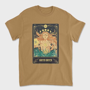 Green Witch Tarot Card, Unisex Men's T-Shirt