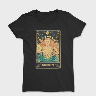 Green Witch Tarot Card, Women's T-Shirt