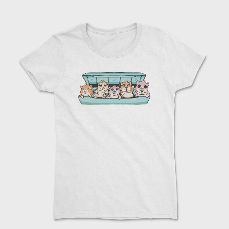 Guinea Pig Pill Organizer, Дамска Тениска