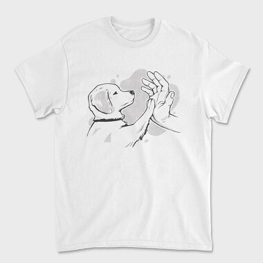 Hand Paw Dog, Unisex Men's T-Shirt