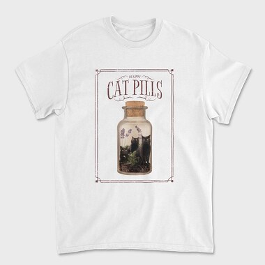 Happy Cat Pills, Unisex Men's T-Shirt