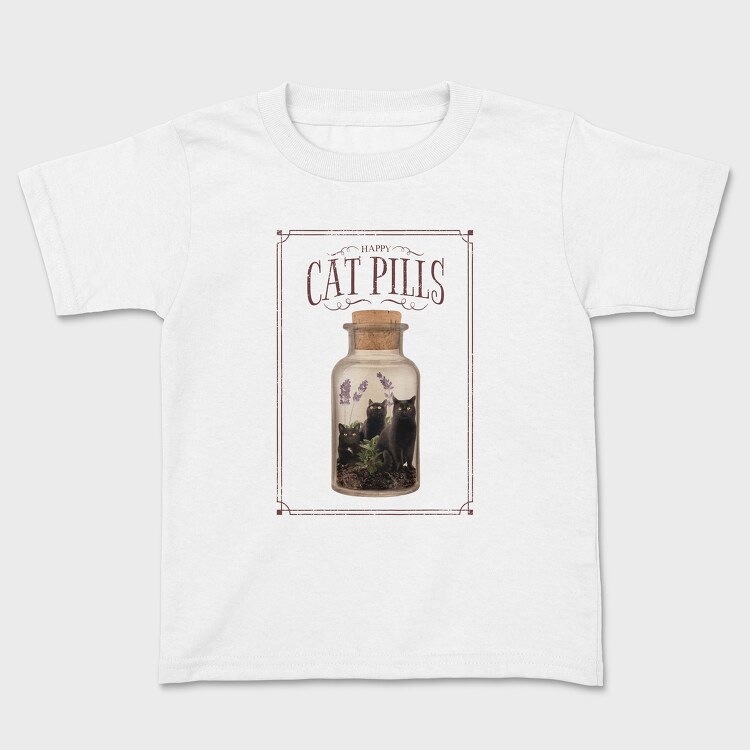 Happy Cat Pills, Kids' T-Shirt