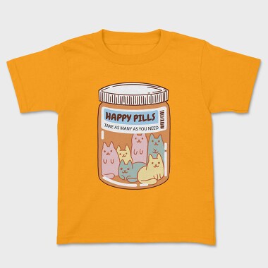 Happy Pills Cats Jar, Kids' T-Shirt
