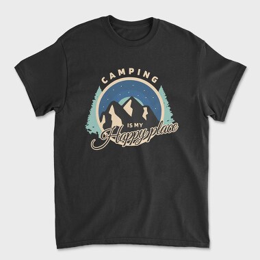 Happy Place Camping, Unisex Men's T-Shirt