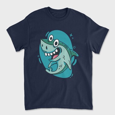 Happy Shark Cartoon, Unisex Men's T-Shirt