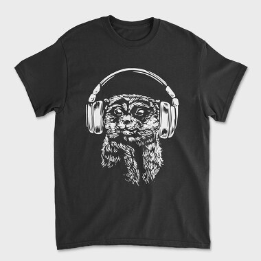 Унисекс Мъжка Тениска, Headphones Meerkat