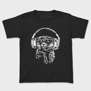 Headphones Meerkat, Kids' T-Shirt