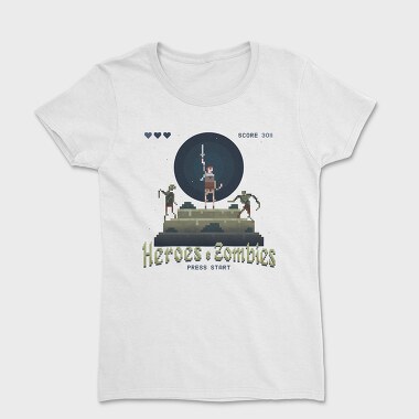 Heroes and Zombies Pixelart, Women's T-Shirt