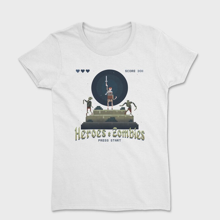 Heroes and Zombies Pixelart, Women's T-Shirt