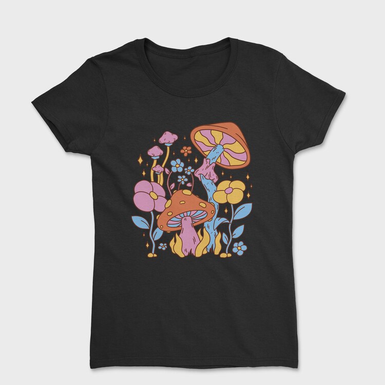 Hippie Flower Mushroom, Дамска Тениска