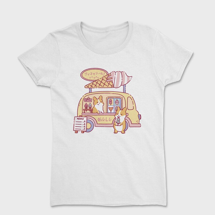 Ice Cream Food Truck Corgis, Women's T-Shirt