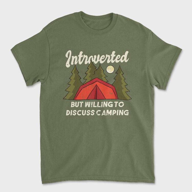 Introvert Camping, Унисекс Мъжка Тениска