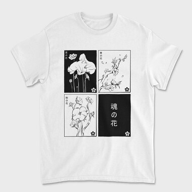 Унисекс Мъжка Тениска, Japanese Flowers