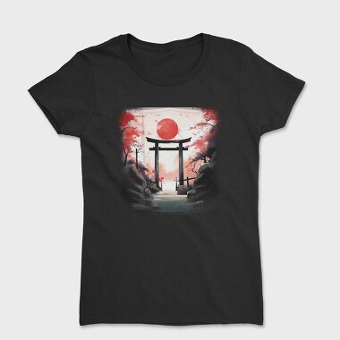 Women's T-Shirt, Japanese Gate Moon