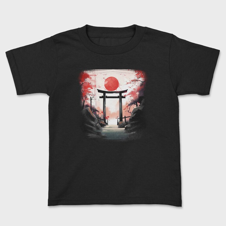 Japanese Gate Moon, Kids' T-Shirt