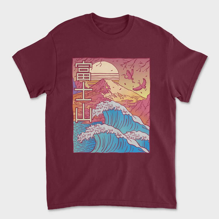 Japanese Vaporwave Big Wave, Unisex Men's T-Shirt