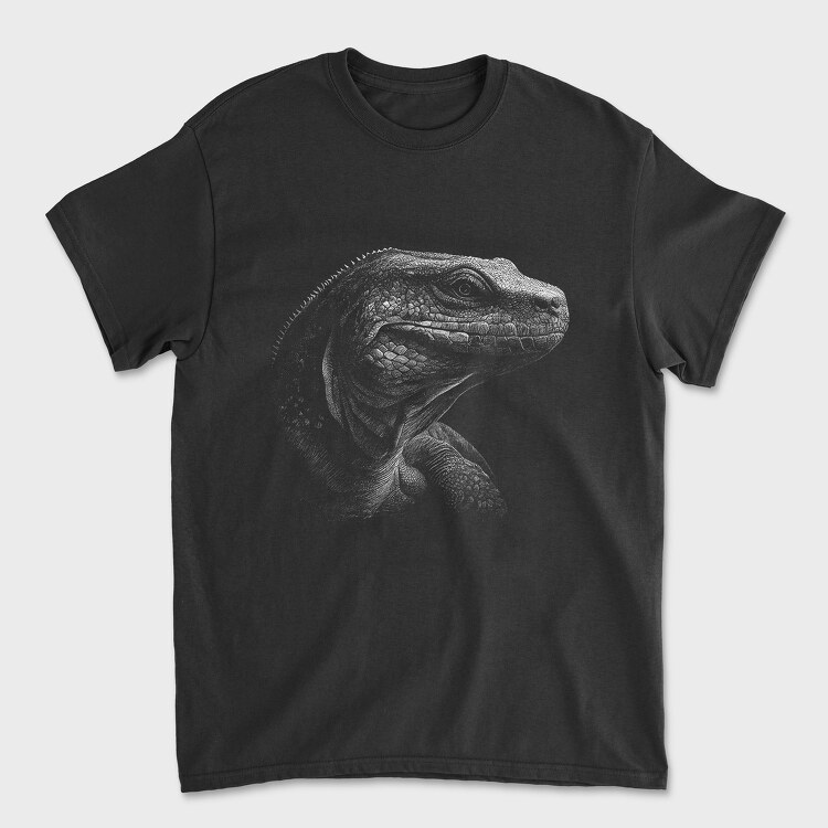 Komodo Dragon Monochrome, Унисекс Мъжка Тениска