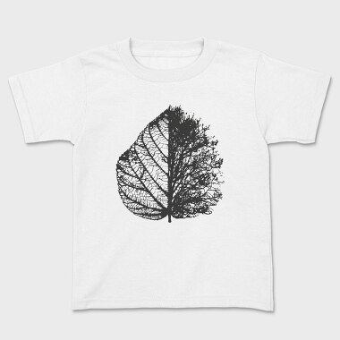 Leave Skeleton and Bare Tree, Kids' T-Shirt