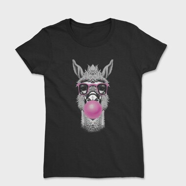 Llama Monochrome Bubblegum, Women's T-Shirt