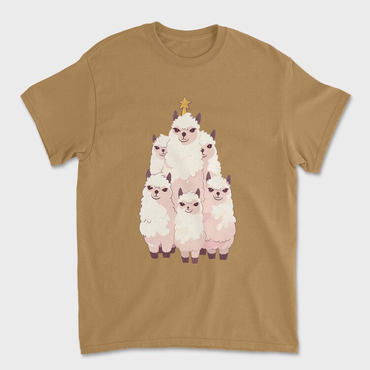 Llamas Christmas Tree, Unisex Men's T-Shirt