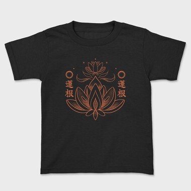 Lotus Flower Orange Japanese, Kids' T-Shirt