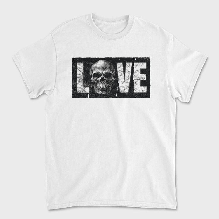 Love Skull, Унисекс Мъжка Тениска