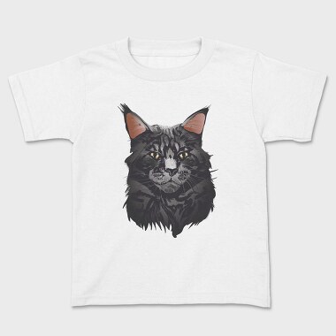 Maine Cat Portrait, Kids' T-Shirt