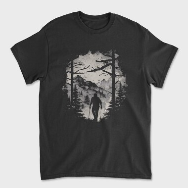 Man Hiking Forest, Unisex Men's T-Shirt