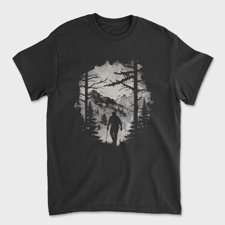 Man Hiking Forest, Unisex Men's T-Shirt