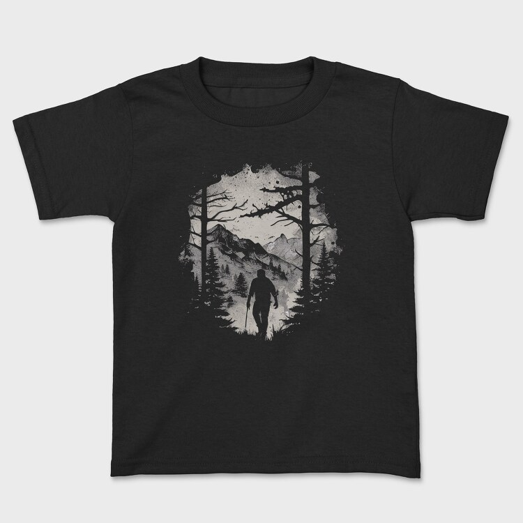 Man Hiking Forest, Kids' T-Shirt