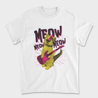 Meow Cat Rocker, Unisex Men's T-Shirt