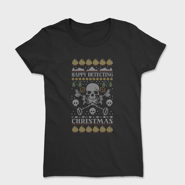 Metal Detector Uglysweater Christmas, Women's T-Shirt