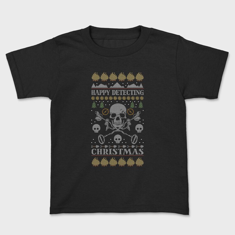 Metal Detector Uglysweater Christmas, Kids' T-Shirt