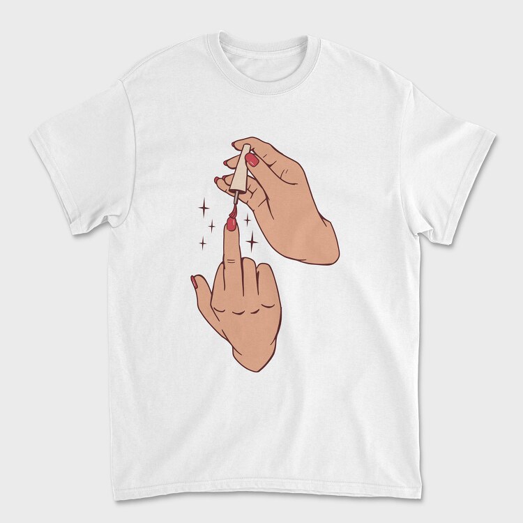 Middle Finger Nail Polish, Unisex Men's T-Shirt