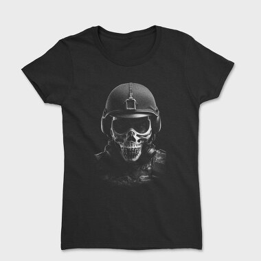Militar Skull Monochrome, Women's T-Shirt