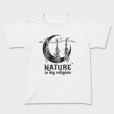 Modern Witch Nature Is My Religion Herbs Sage, Kids' T-Shirt
