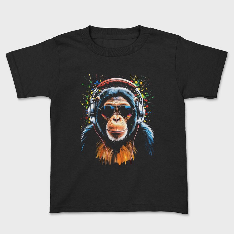 Monkey Dj, Kids' T-Shirt