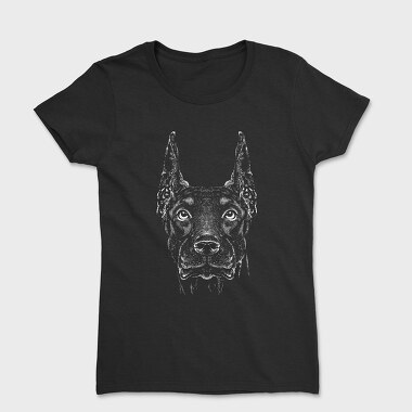 Monochrome Doberman, Women's T-Shirt