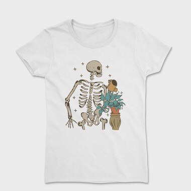 Skeleton Watering the Plant, Women's T-Shirt