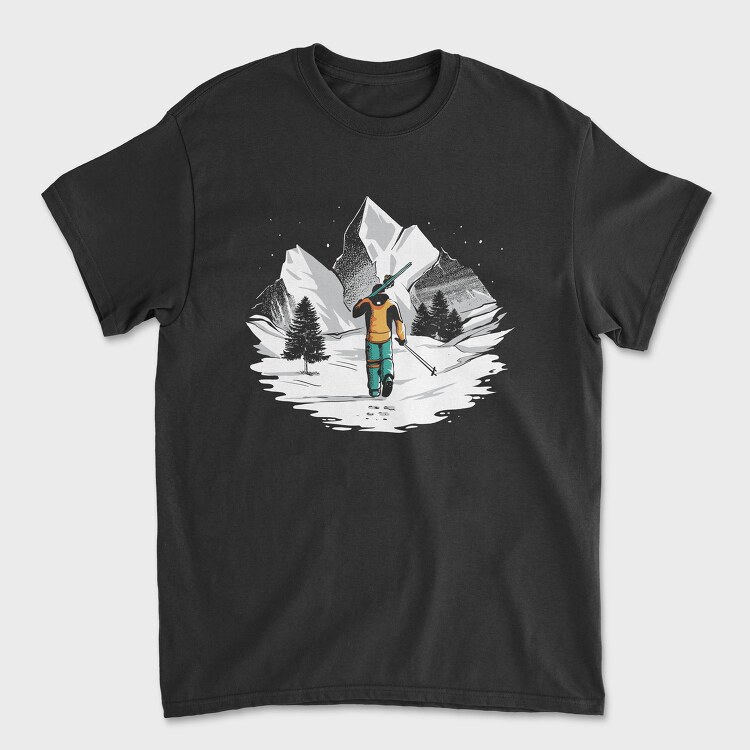 Skiing Mountain Engineering, Unisex Men's T-Shirt