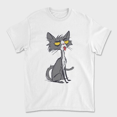 Skinny Funny Cat, Unisex Men's T-Shirt